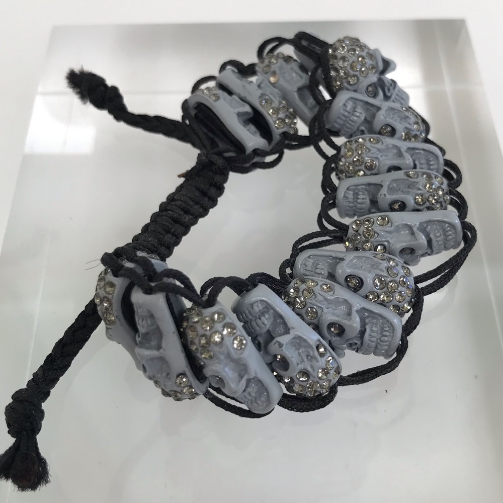 Skull Rhinestone adjustable bracelet